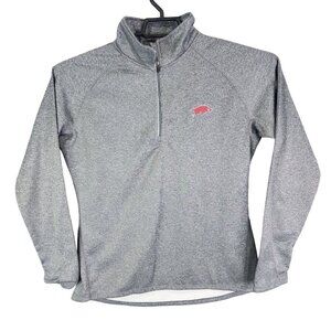 Womens Heather Gray Knights Apparel Fleece Sweatshirt 1/4 Zip Razorbacks Size L